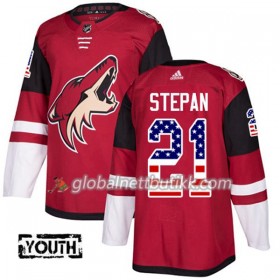 Arizona Coyotes Hockeydrakt Derek Stepan 21 2017-2018 USA Flag Fashion Svart Adidas Authentic - Barn